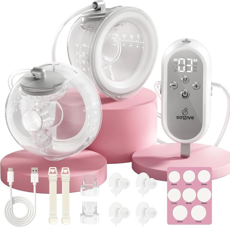 Elektrische borstkolf Draagbare kolf Moeders thuis Handsfree ontwerp 180 ml capaciteit Wit