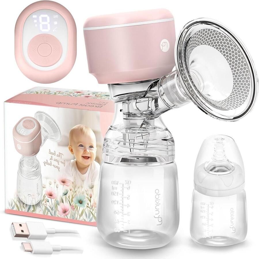 Elektrische Borstkolf Draagbare Melkpomp Ontspannen Afpompen 3-Fasen Technologie 180 ml Roze Wit