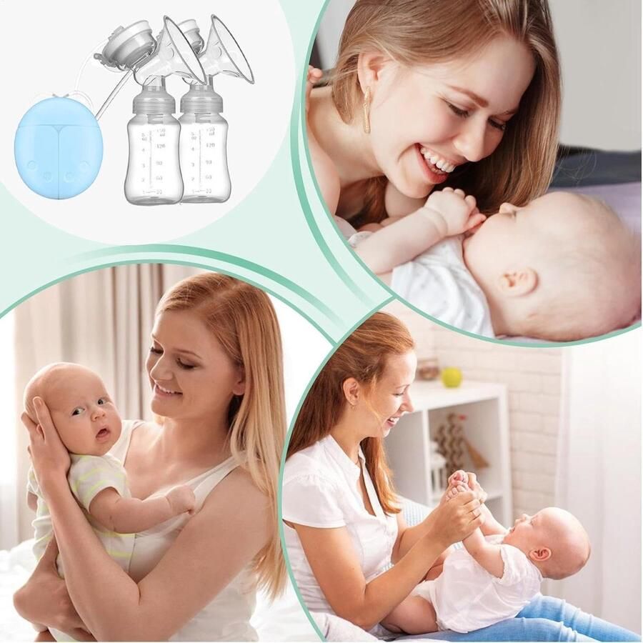 Elektrische borstkolf Dubbele borstpomp Comfortabel afkolven Handsfree ontwerp 300 ml Wit