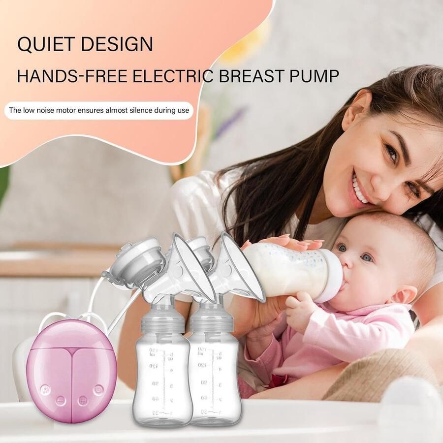 Elektrische borstkolf Dubbele kolf Comfortabel kolven Handsfree ontwerp 300 ml inhoud Wit