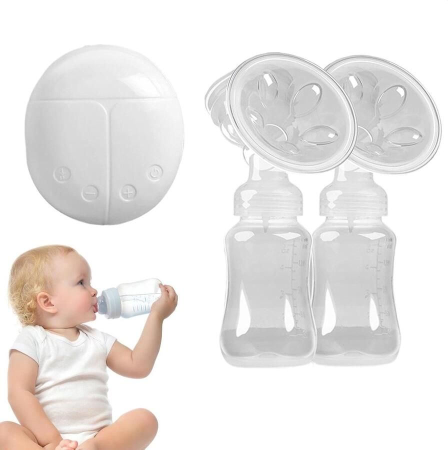 Elektrische borstkolf Dubbele kolf Comfortabel kolven Handsfree ontwerp 300 ml Wit