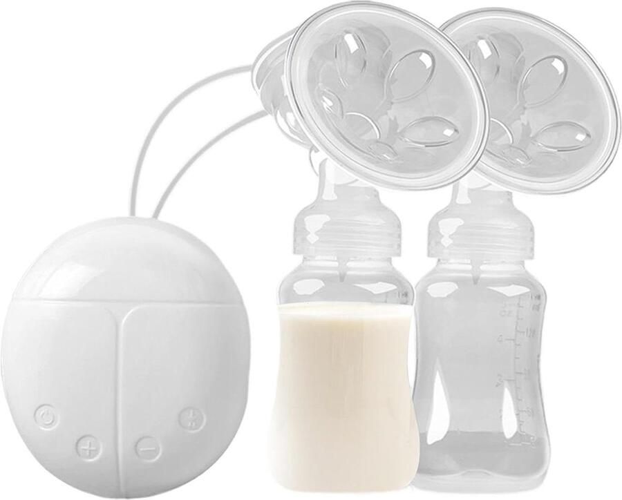 Elektrische Borstkolf Dubbele Kolf Melkmachine Melk Afkolven Handsfree Ontwerp 300ml Wit
