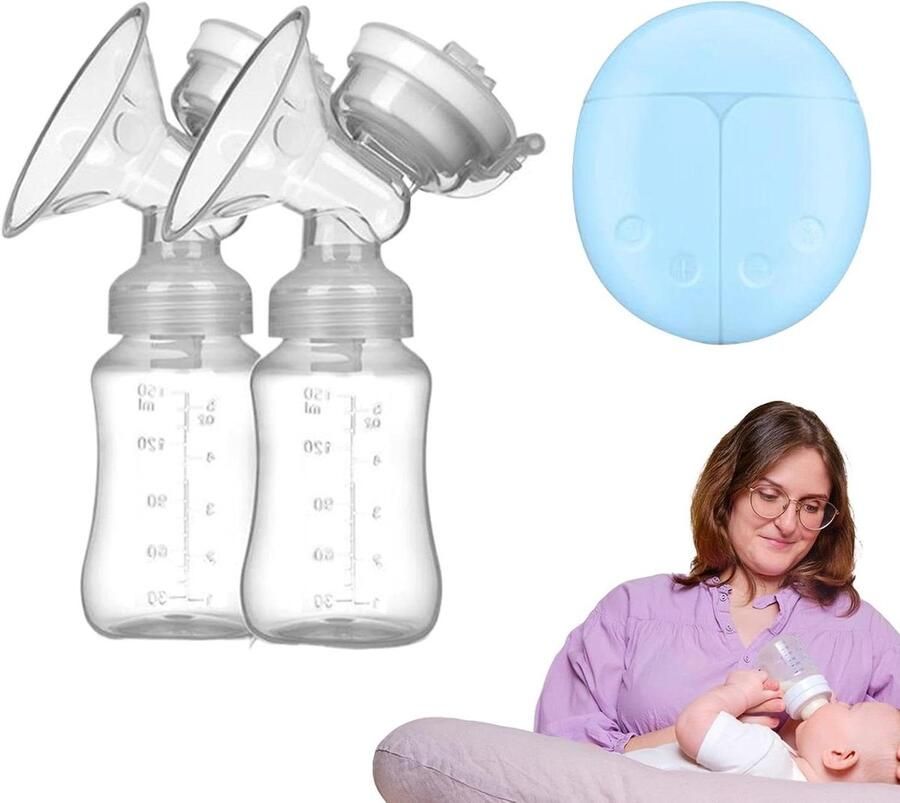 Elektrische Borstkolf Dubbele Melkpomp Comfortabel Afkolven Geluidsarme Motor 300 ml Capaciteit Wit