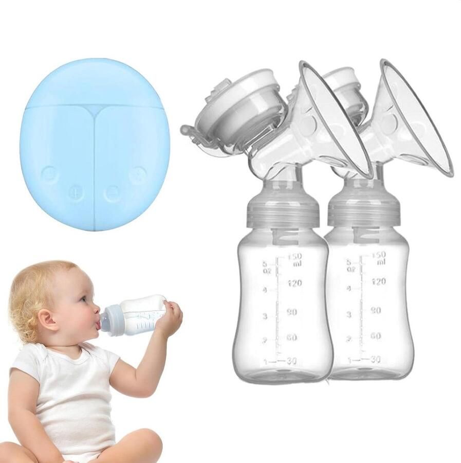 Elektrische Borstkolf Dubbele Melkpomp Comfortabel Afkolven Handsfree Ervaring 300 ml Wit