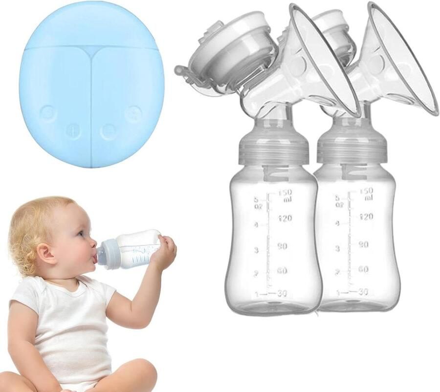 Elektrische Borstkolf Dubbele Melkpomp Efficiënt Kolven Handsfree Werken 300 ml Wit