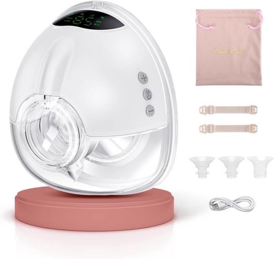 Elektrische Borstkolf Handsfree Melkpomp Borstvoeding Ondersteuning 4 Modi 9 Standen 180 ml Capaciteit Wit