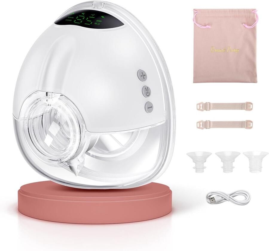 Elektrische Borstkolf Handsfree Melkpomp Borstvoeding Ondersteuning 4 Modi 9 Standen 180 ml Capaciteit Wit