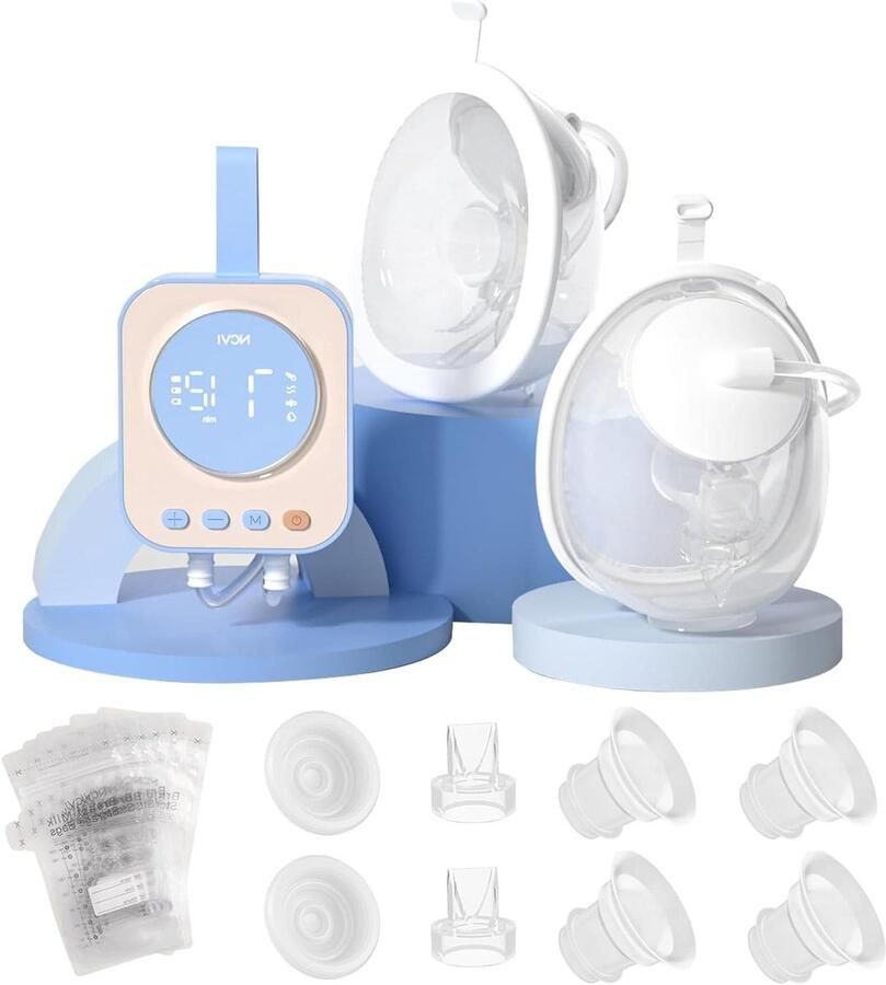 Elektrische Borstkolf Draagbare Pomp Efficiënt Kolven Handsfree Werking 9 Niveaus Blauw