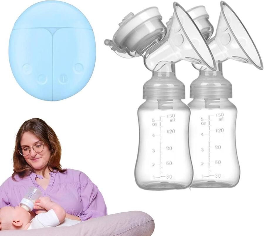 Elektrische Borstkolf Melkpomp Dubbelzijdig Moedermelk Afkolven Handsfree Bediening 300 ml Wit