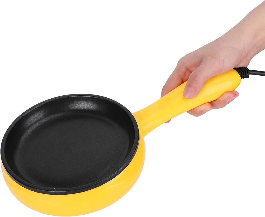 Elektrische braadpan Mini koekenpan Ontbijt maken Antiaanbaklaag 17x17x7 cm Zwart