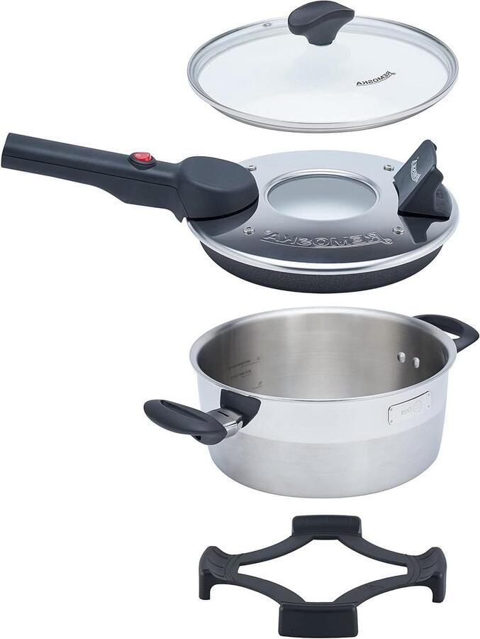 Elektrische Braadpan Multifunctionele Pan Koken en Bakken 2-in-1 Deksel 2 Liter Zilver