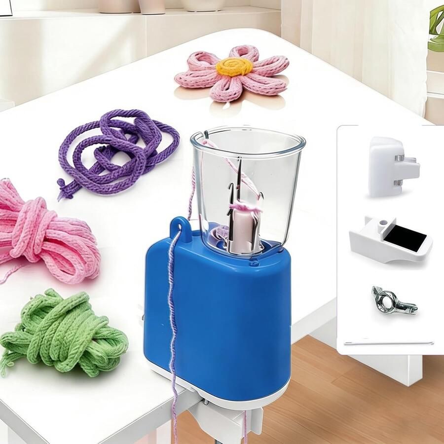 Elektrische Breimachine voor Decoratieve Koorden Automatisch Breien DIY Haakprojecten voor Volwassenen en Beginners (Blauw) - Foto 2