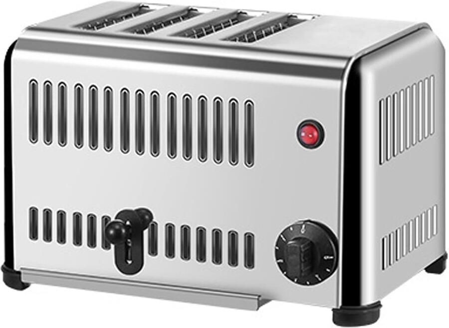 Elektrische Broodrooster 4-Snee Broodrooster Snel Ontbijt Maken Verstelbare Kooktijd 1.18 Inch Brede Sleuf Roestvrij Staal