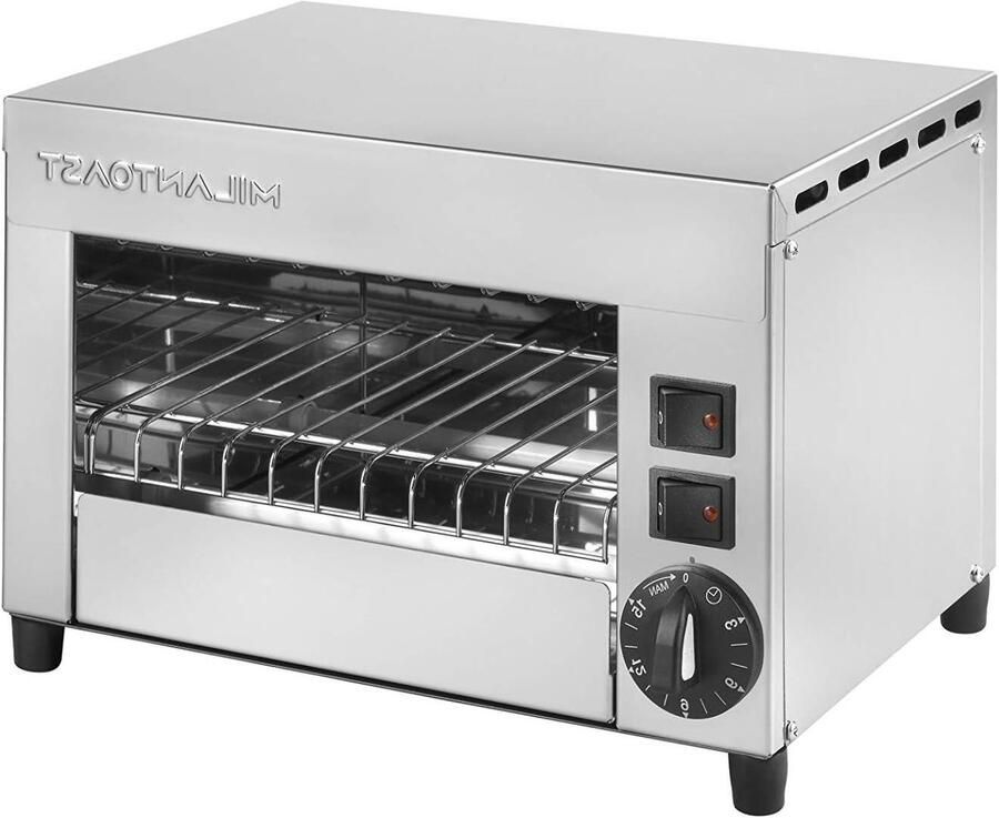 Elektrische Broodrooster Grill Toaster Broodjes Grillen Roestvrij Staal 32 x 23 x 22 cm Rood
