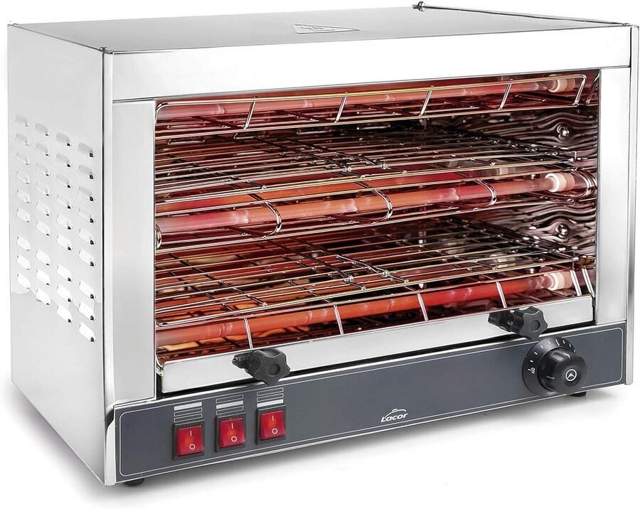 Elektrische Broodrooster Horizontale Grill Professioneel Gebruik Dubbele Infrarood Lampen 50 x 29 x 38 cm Grijs