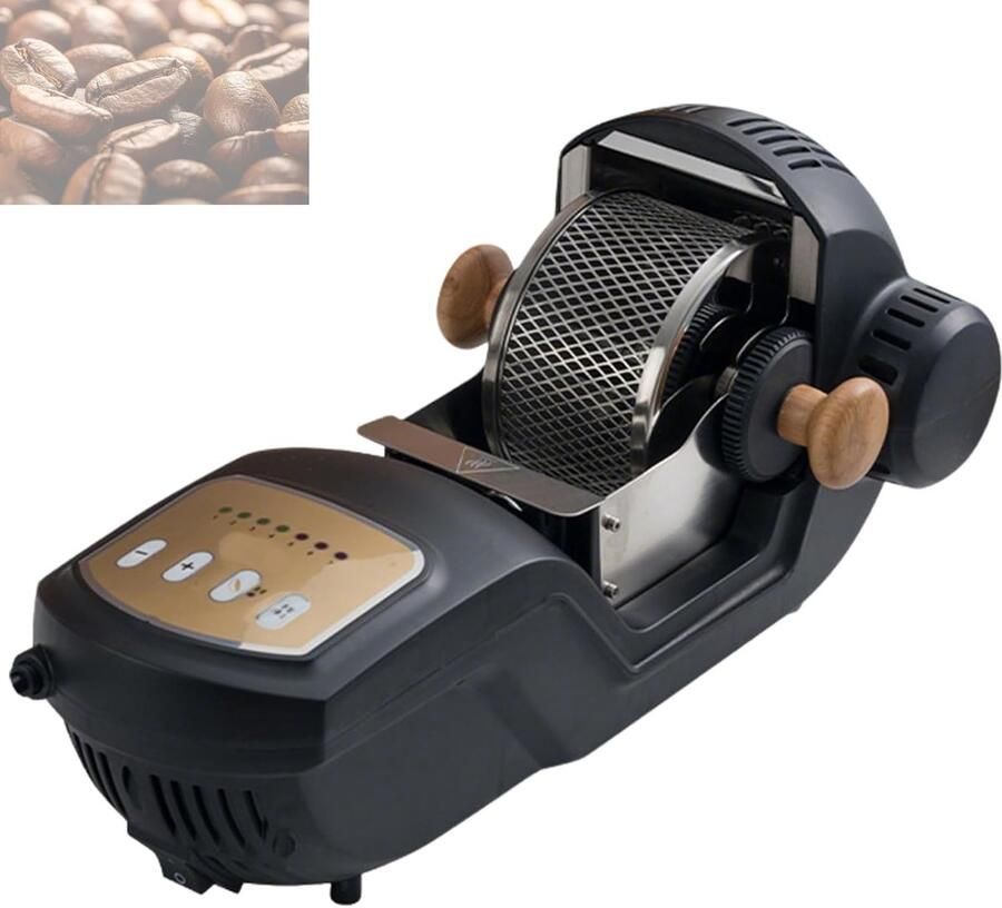 Elektrische Broodrooster Koffiebonen Rooster Thuis Gebruik Nauwkeurige Temperatuurregeling 225g Capaciteit Zwart