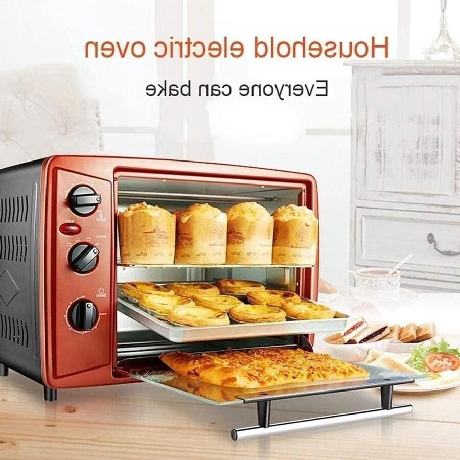 Elektrische Broodrooster Oven Keuken Bakmachine Thuis Koken Multifunctioneel Instelbaar 30 Liter Capaciteit Zilver