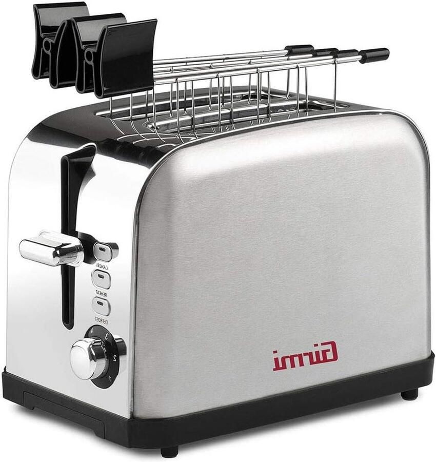 Elektrische Broodrooster Toastapparaat RVS Brood Roosteren Grote Sleuven 28 x 17.5 x 20 cm RVS