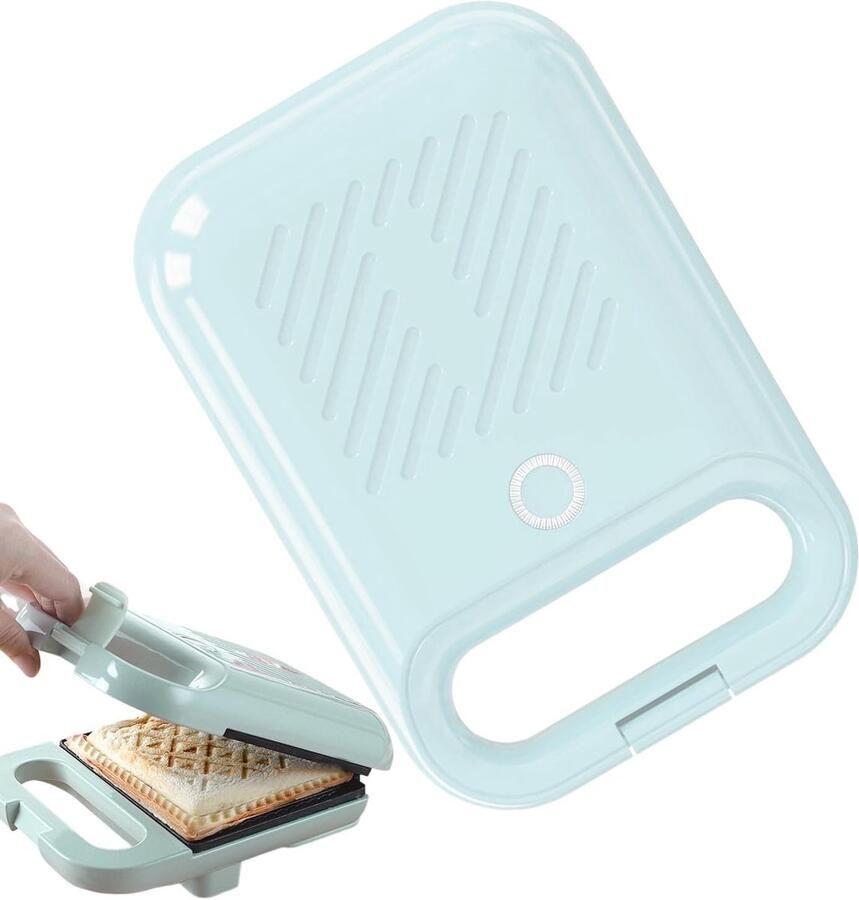 Elektrische Broodrooster Tosti Apparaat Ontbijt Maken Antiaanbaklaag 20x14x7 cm Lichtgroen