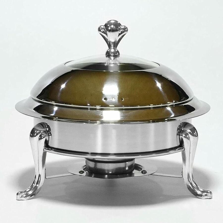 Elektrische Buffetserver Warmhoudplaat Set Eten Warm Houden Langdurig Warmtebehoud 20cm Zilver