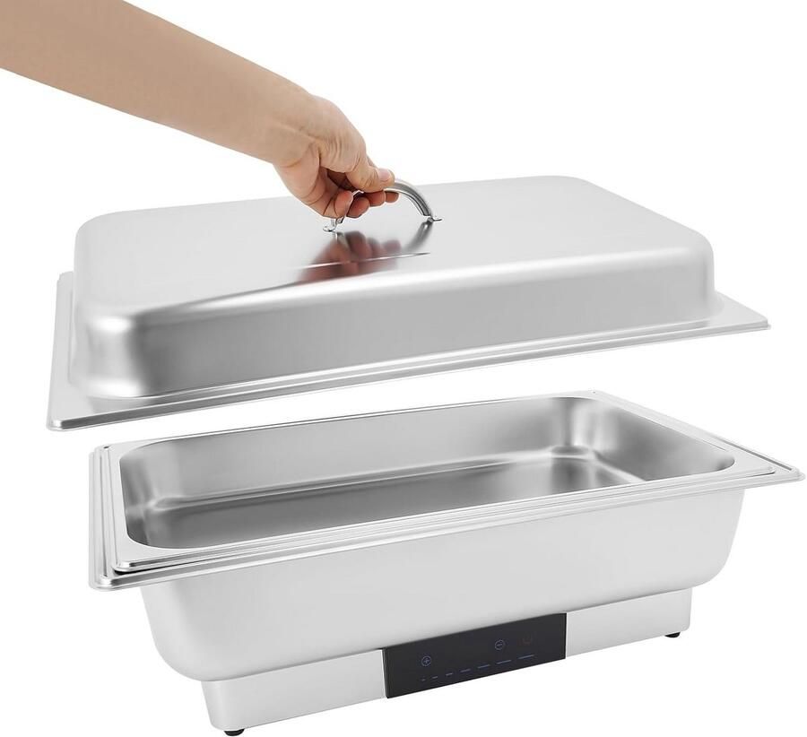 Elektrische Buffetwarmer RVS met 2 Vakken Temperatuurregeling voor Catering en Buffet - Foto 1