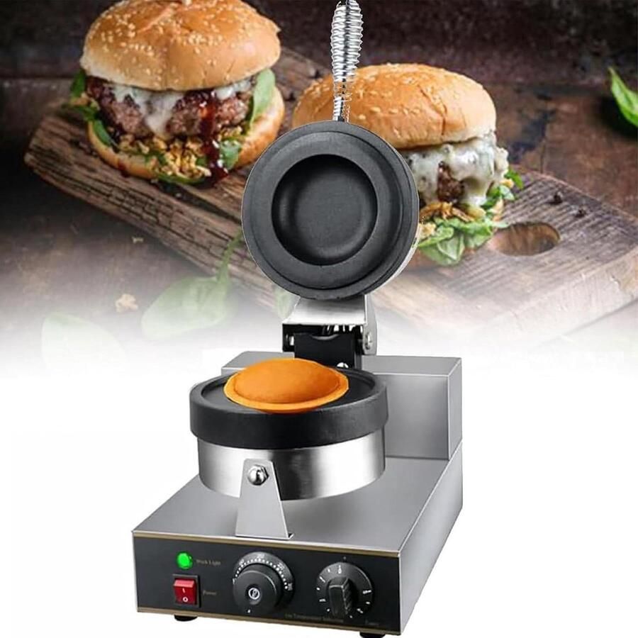 Elektrische Burger Maker Panini Pers Snelle Maaltijden Dubbelzijdig Verwarmen 250x380x280mm Zilver