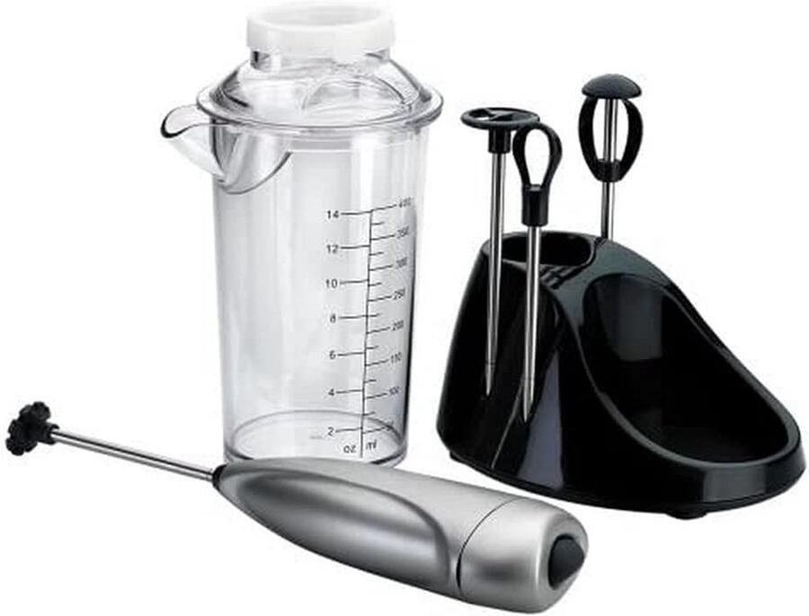 Cappuccino Mixer Melkopschuimer Elektrisch Drankjes Maken Vaatwasserbestendig 30 cm Zilver