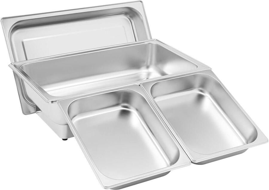 Elektrische Chafing Dish Buffetwarmer Voedselwarmer Eten Warm Houden Temperatuurregeling Touchscreen 9 Liter Capaciteit Zilver