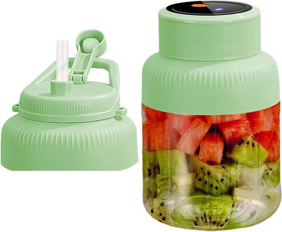 Elektrische Citroenpers Fruitpers Sapmaker Vers Sap Maken Draadloos Draagbaar 13 Liter Groen
