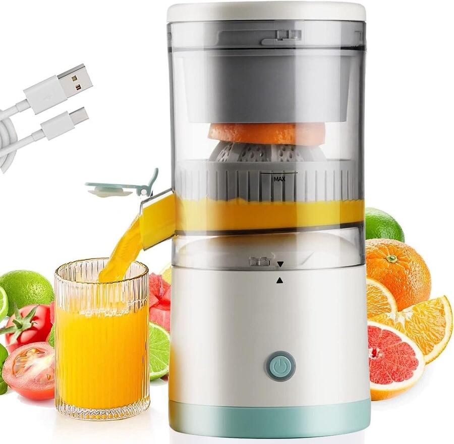 Elektrische citroenpers sapcentrifuge voor fruit draagbare USB-oplading sinaasappelpers voor sinaasappels citroenen druiven limoen voor keuken camping en onderweg