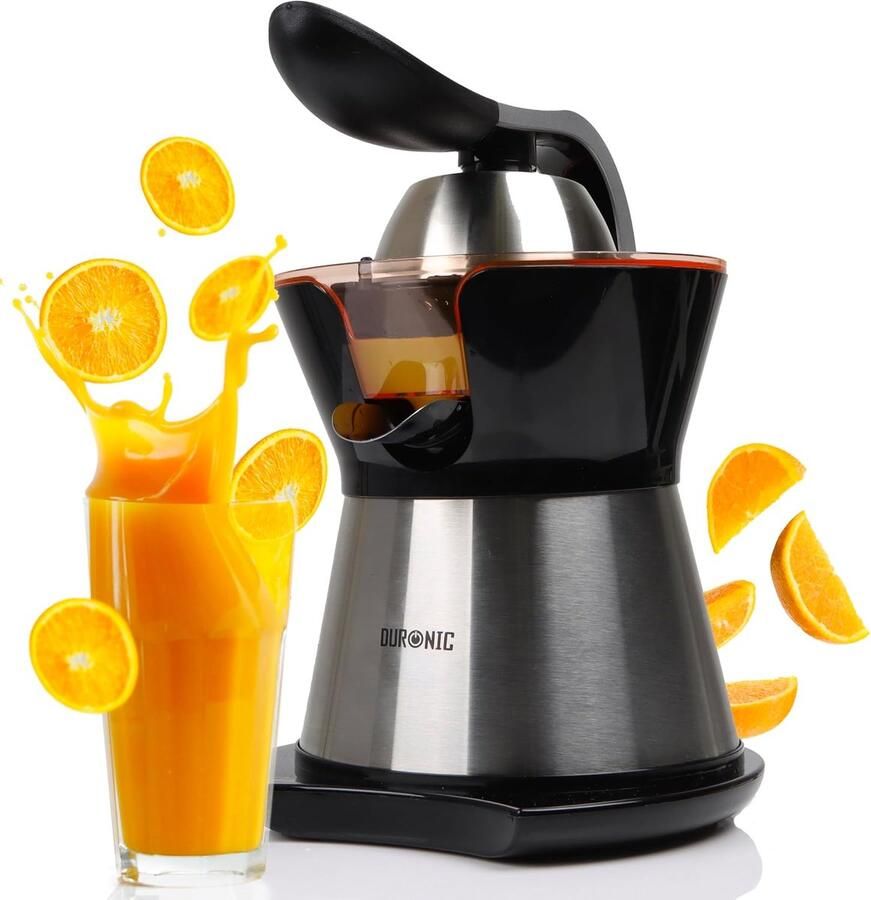 Elektrische Citruspers 300W met 400ml Capaciteit – 2 Verwisselbare Perskegels – Instelbaar Filter voor Alle Citrusvruchten