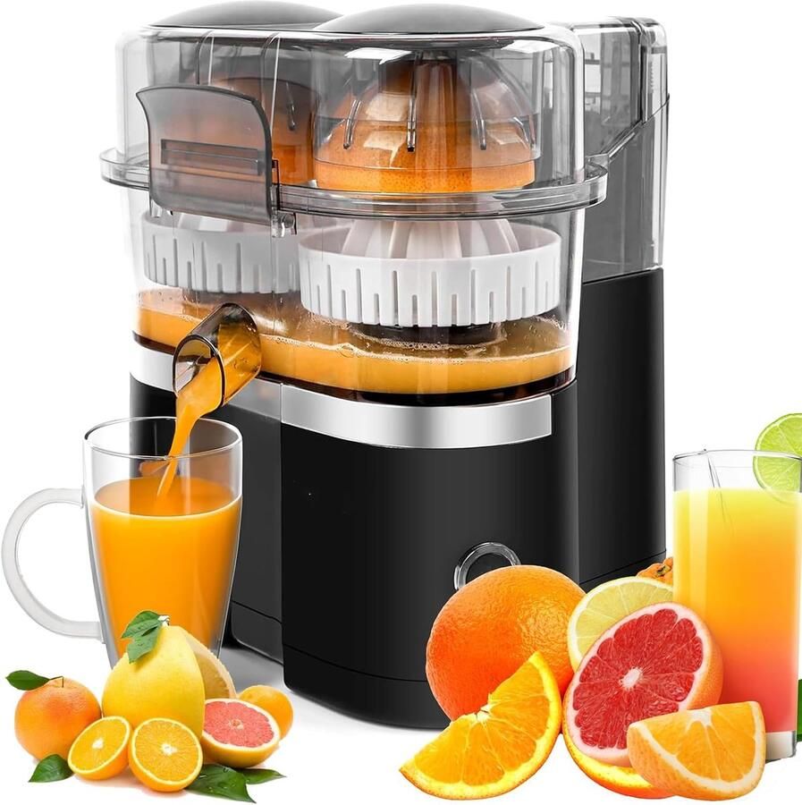 Elektrische Citruspers Automatische Sapcentrifuge Vers Sap Maken Dubbele Vruchten Persen 400ml Capaciteit