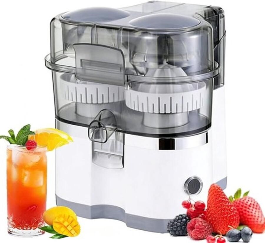 Elektrische Citruspers Automatische Sapmaker Snel Sap Maken Dubbele Extractie 8.7x8.3x9.8 Inch Wit