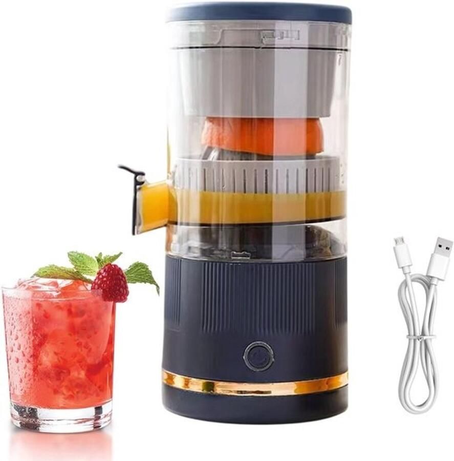 Elektrische Citruspers Automatische Sapmaker Vers Sap Maken Handsfree Scheiding 11.9 x 12.2 cm Blauw