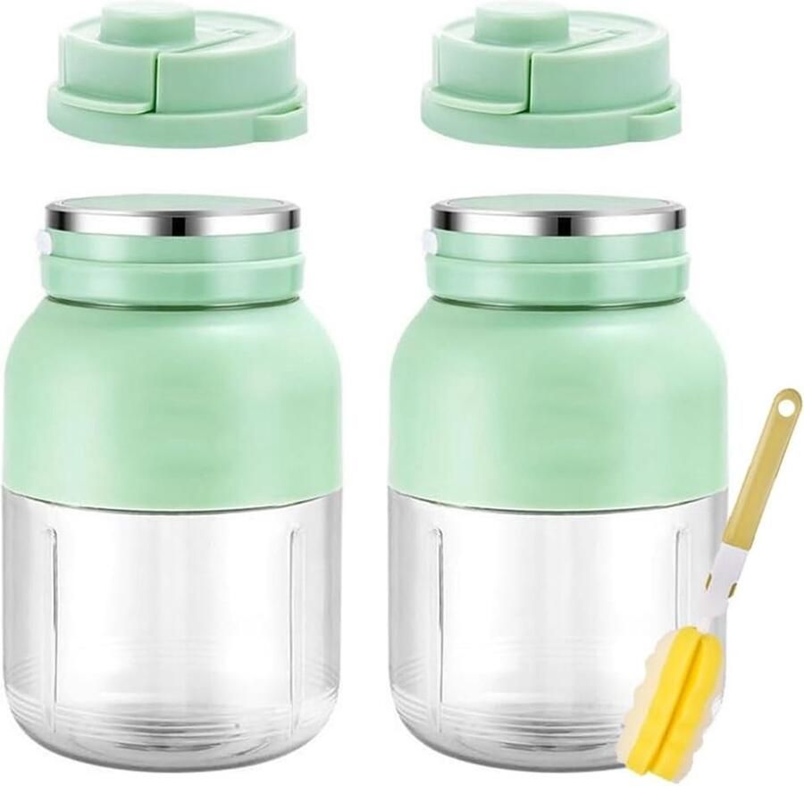 Elektrische Citruspers Draagbare Blender Snelle Smoothies Maken Dubbele Deksel Set 2 Stuks Set