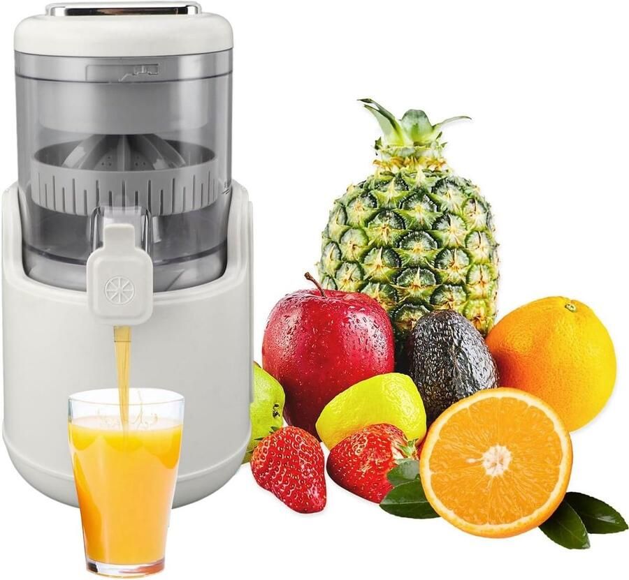 Elektrische Citruspers Draagbare Sapcentrifuge Snel Sap Maken Oplaadbaar via USB Compact Formaat Wit