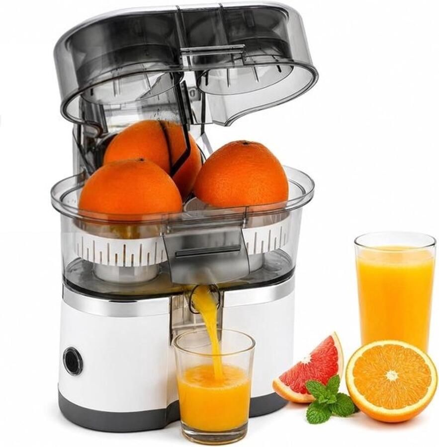 Elektrische citruspers Dubbele perskop Vers sap Hoge extractie 400ml capaciteit Wit