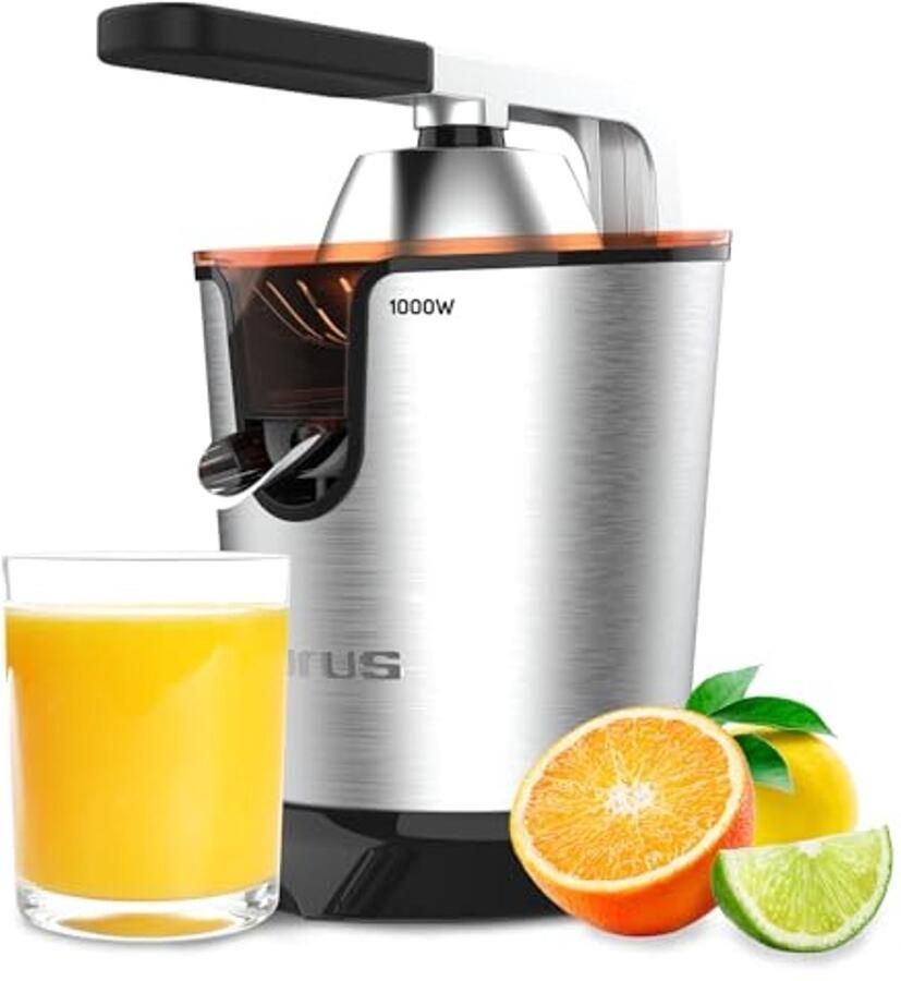 Elektrische Citruspers met Hefboom 1000W Geschikt voor alle Citrusvruchten met Pulpfilter en Eenvoudige Reiniging