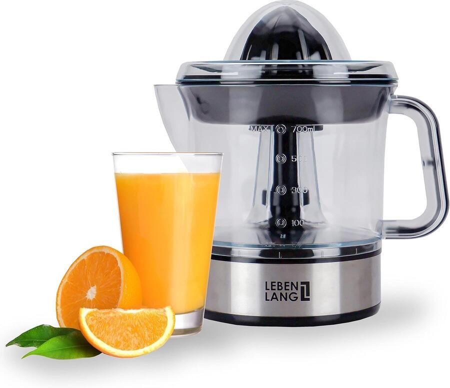 Elektrische citruspers met hoog sapvermogen RVS-look Citrusjuicer met 2 draairichtingen voor sinaasappels en citroenen