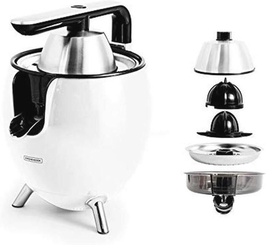 Elektrische citruspers met scharnierarm van aluminium Wit