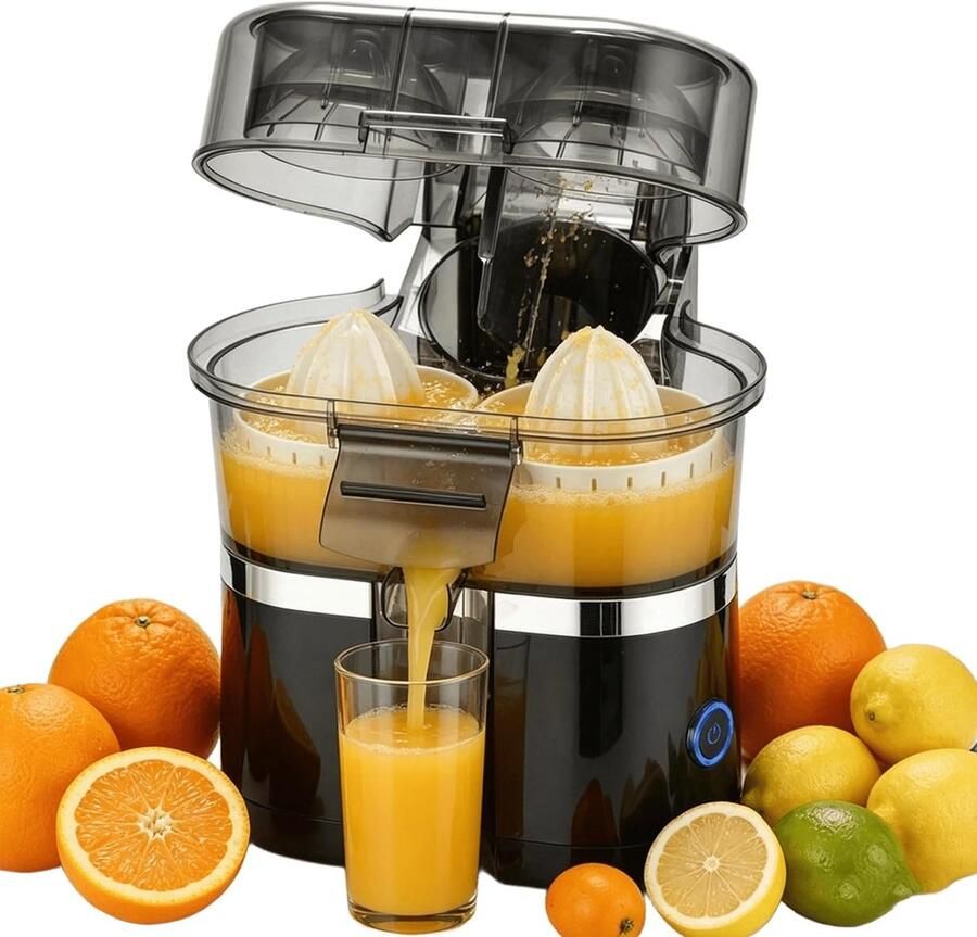 Elektrische Citruspers Sap Maker Snel Sap Maken Dubbele Kop 26H cm Zwart