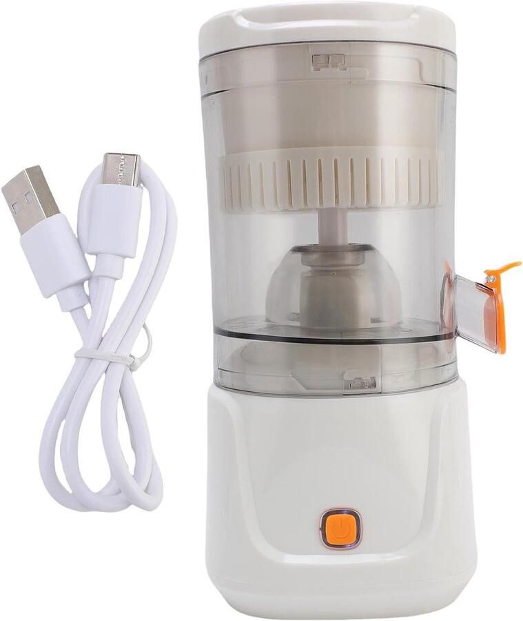 Elektrische Citruspers Sap Maker Vers sap maken Draadloos en oplaadbaar 25 cm diep Wit
