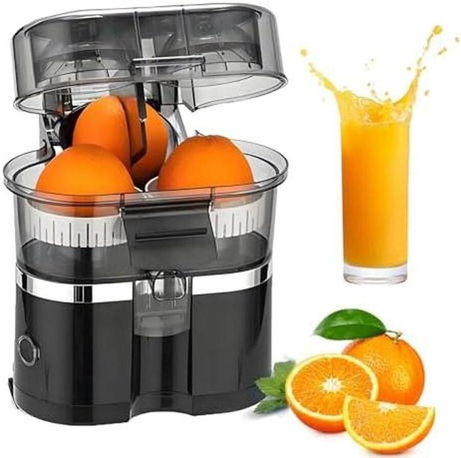 Elektrische Citruspers Sapcentrifuge Automatisch Vers Sap Maken Ingebouwde Snijder 400 ml Mat Zwart
