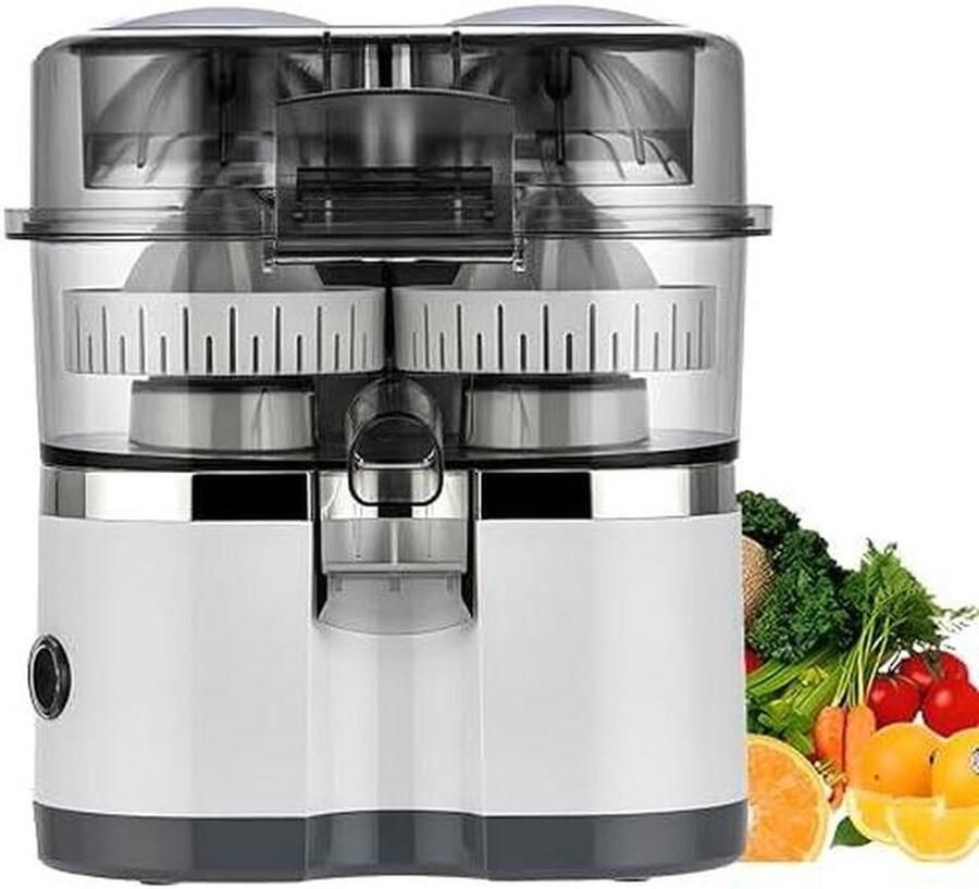Elektrische Citruspers Sapcentrifuge Vers Sap Maken Dubbele Kop Systeem 400 ml Wit