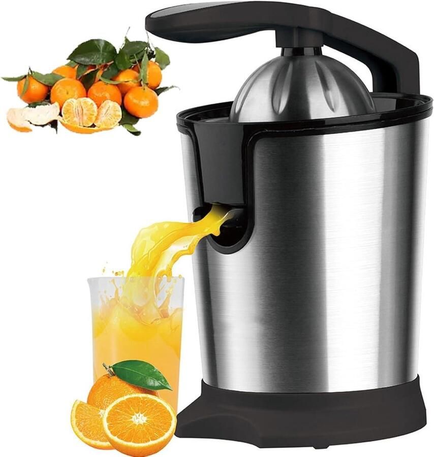 Elektrische Citruspers Sapcentrifuge Vers Sap Maken Roestvrij Staal 400 ml Zilver