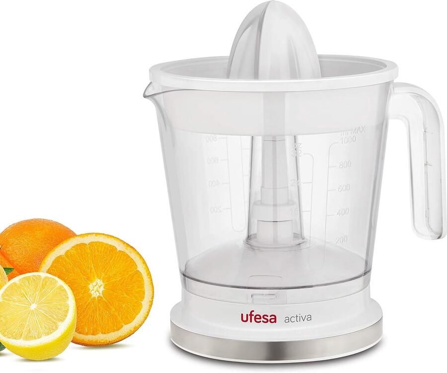 Elektrische Citruspers Sapcentrifuge Verse Jus Dubbele Perskegels 1 Liter Kan Wit Rood