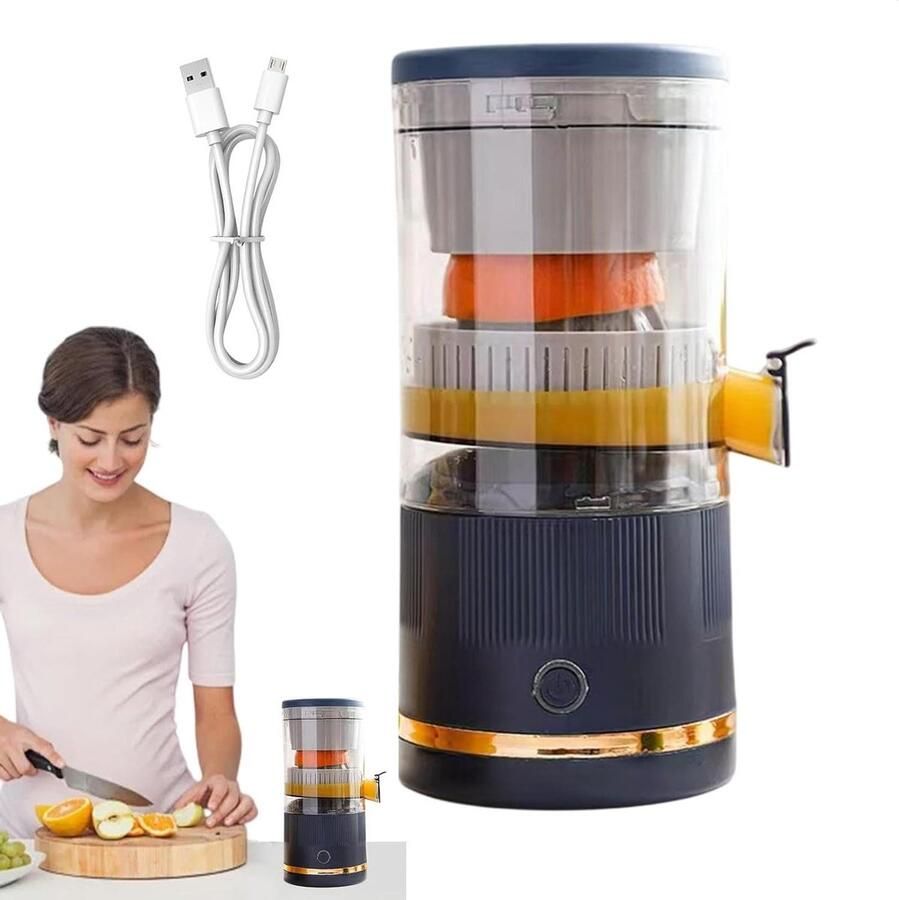 Elektrische Citruspers Sapcentrifuge Verse sappen maken Automatische scheiding 23.7 cm hoog Blauw