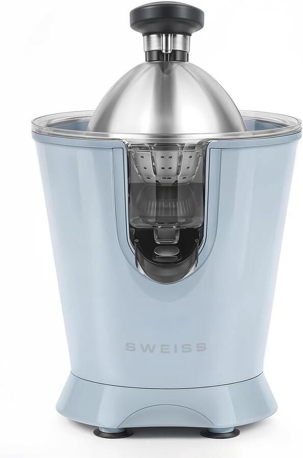 Elektrische Citruspers Sapcentrifuge Verse Sappen Maken Druppelvrije Schenktuit 18x26x29 cm Blauw
