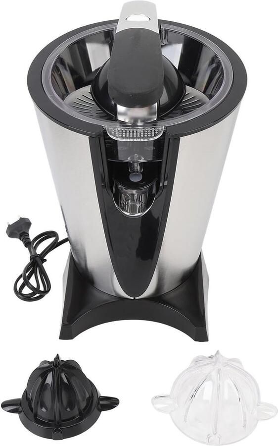 Elektrische Citruspers Sinaasappel Citroenpers Vers Sap Maken Krachtige 600W Motor Compact Formaat Zilverkleurig