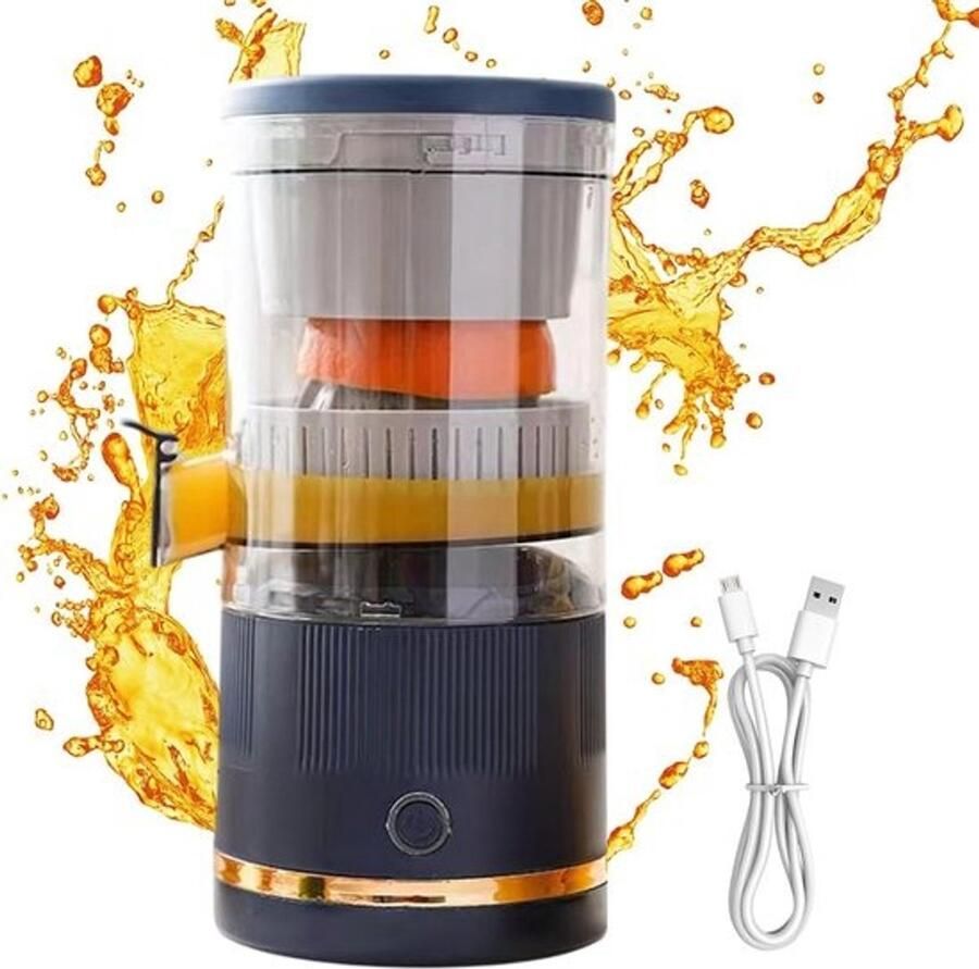 Citruspers Machine Sinaasappelpers Sapcentrifuge Vers Sap Maken Automatische Scheiding 401-600ml Blauw